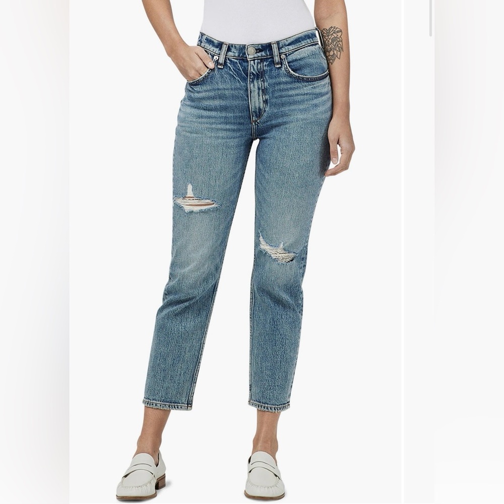 Rag & Bone Wren Ripped High Waist Ankle Slim Jeans
